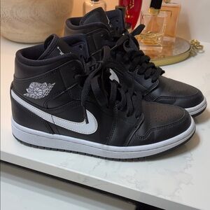 Nike Air Jordan Black and White High Tops